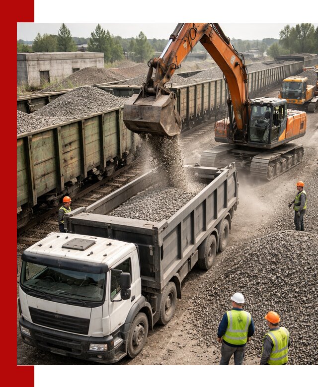 Железнодорожный щебень фракция 25–60 для поставок в Котельниках