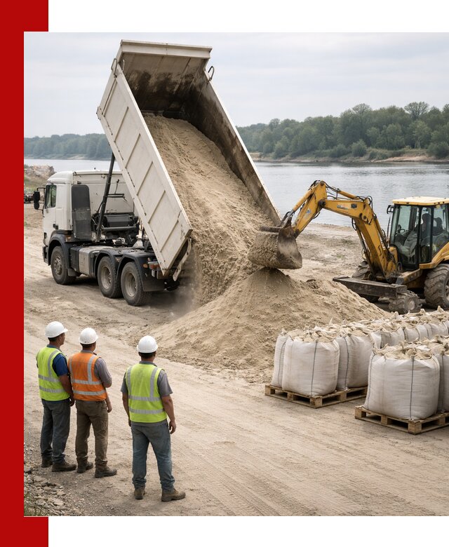Доставка речного песка в Котельниках самосвалами и погрузкой