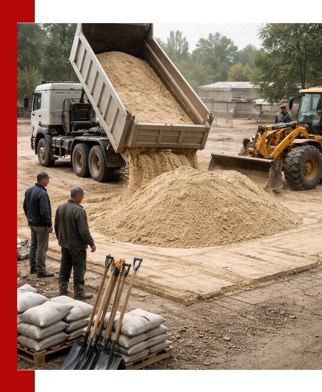 Доставка мытого песка в Котельниках с самосвалами по выгодной цене