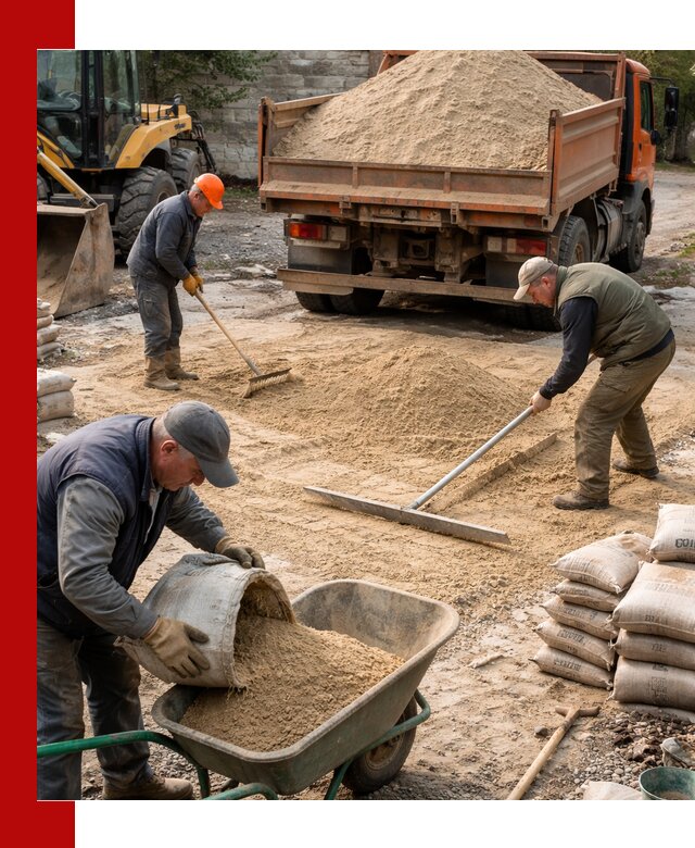 Поставка песка для стяжки в Котельниках с быстрой доставкой