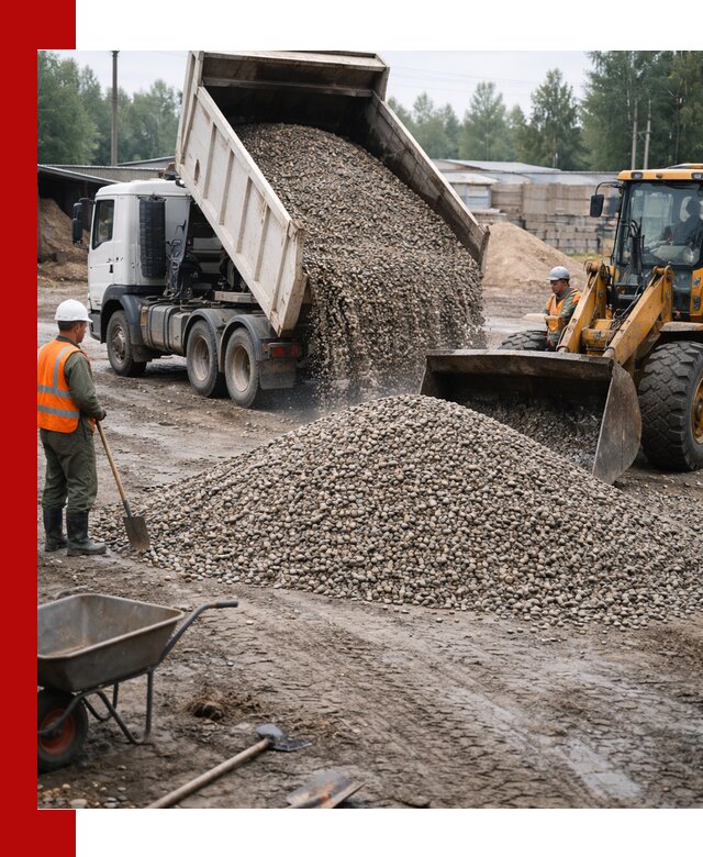 Мытый гравий с доставкой в Котельниках от карьера до участка