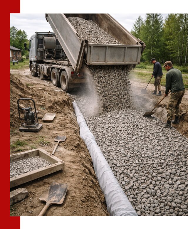 Гравий для дренажа с доставкой в Котельниках качественный и недорогой