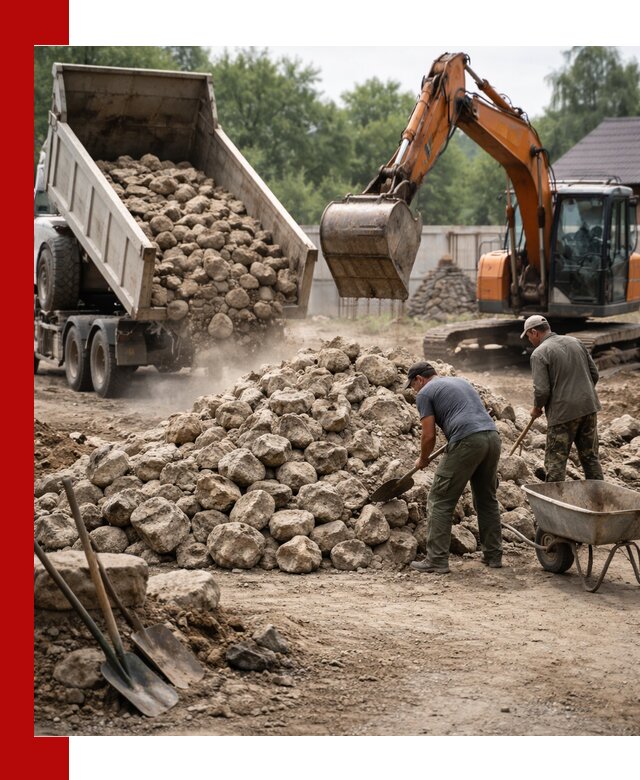 Доставка и разгрузка бутового камня в Котельниках