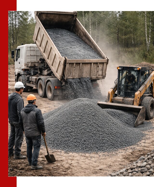 Гранитный отсев 0-5 с доставкой и разгрузкой в Котельниках