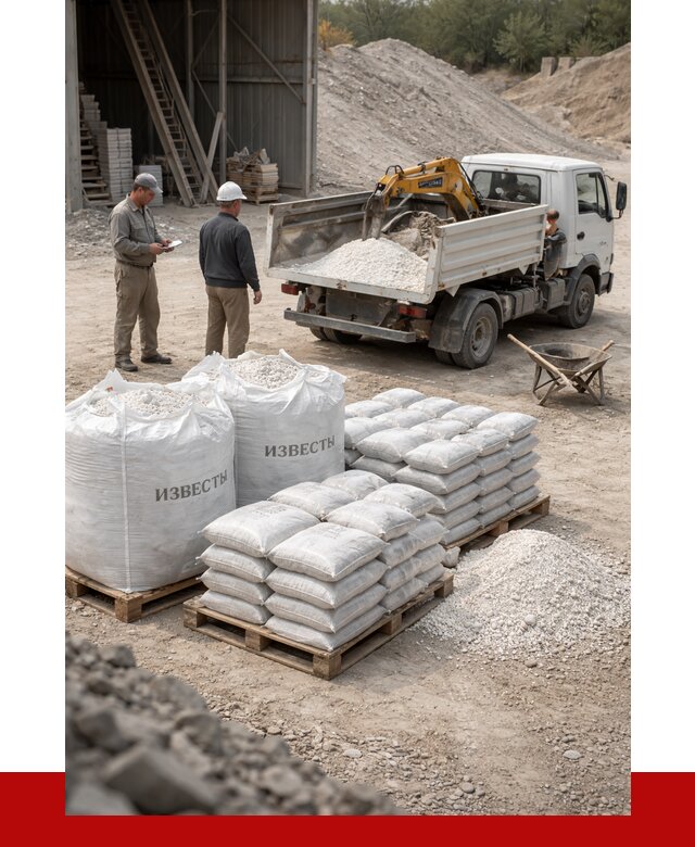 Известь строительная в Котельниках с доставкой от 4460 р. | ПРОНЕРУДКтн