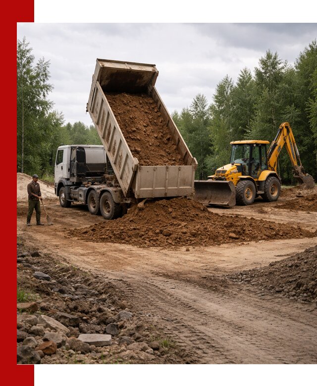 Доставка суглинка самосвалами в Котельниках подсыпка и планировка