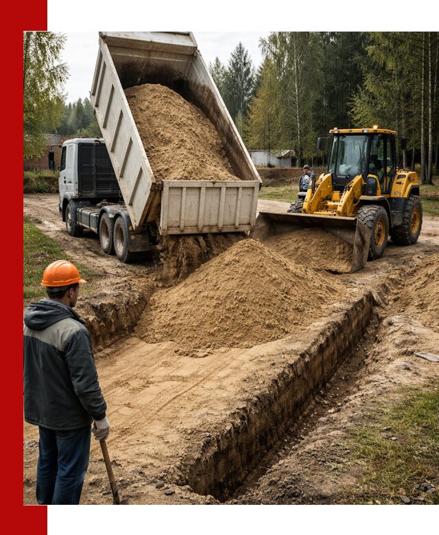 Доставка песчаного грунта в Котельниках для строительных работ