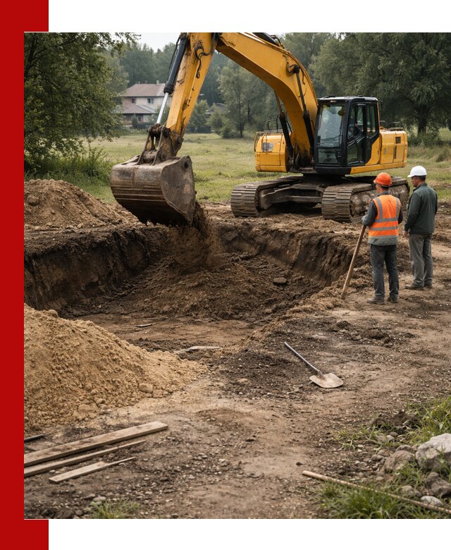 Рытье котлована под фундамент в Котельниках (быстро и недорого)